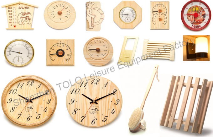 Hemlock Wooden Clock for Sauna Room