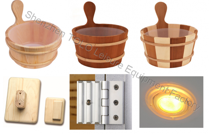 Wood sauna bucket and ladle