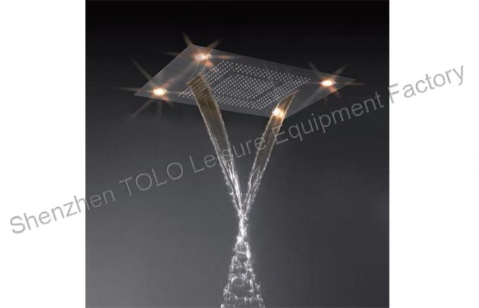 Recessed Ceiling Rainfall Shower Head Luxury LED Lighted 600 x 800mm