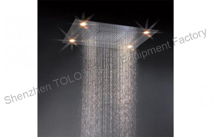 Recessed Ceiling Rainfall Shower Head Luxury LED Lighted 600 x 800mm