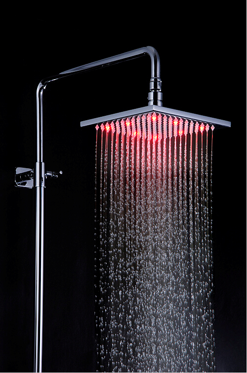Modern Stainless Steel Shower Head LED Light 200 x 200 x 10.5mm