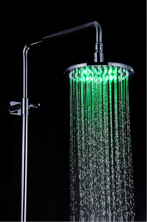 Bathroom Rain Showers Heads Led Lighted Stainless Steel Φ200 x 9mm