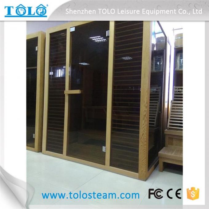 Solid Wood Steam Bath Cabin , Electric Traditional Sauna Room For Dry Sauna