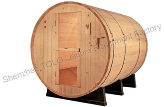 China Garden Barrel Sauna Room Stainless Steel Bands With Single / Three Phase supplier