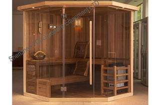 China Polygon Cedar Traditional Sauna Indoor For 3 Person - 6 Person supplier
