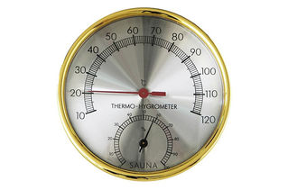 China Round metal thermo hygrometer moistureproof for Turkish bath / steam bath supplier