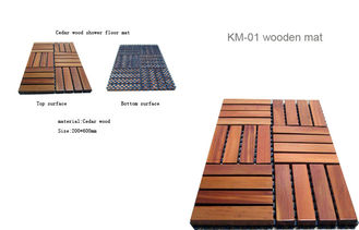 China 30 x 30cm Plastic / Wooden Anti-Slip Floor Mat For Sauna Room supplier