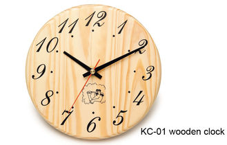 China Round handmade wooden clocks for sauna room , 200mm × 200mm × 30mm supplier