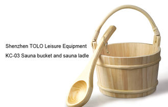 China wood sauna bucket Sauna Accessories Handcrafted Durable with ladle supplier