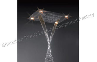 China Recessed Ceiling Rainfall Shower Head Luxury LED Lighted 600 x 800mm supplier