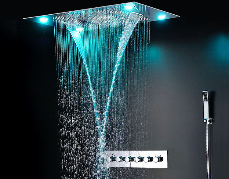 Ceiling Mounted Led Rain Showers Heads Bathroom Water
